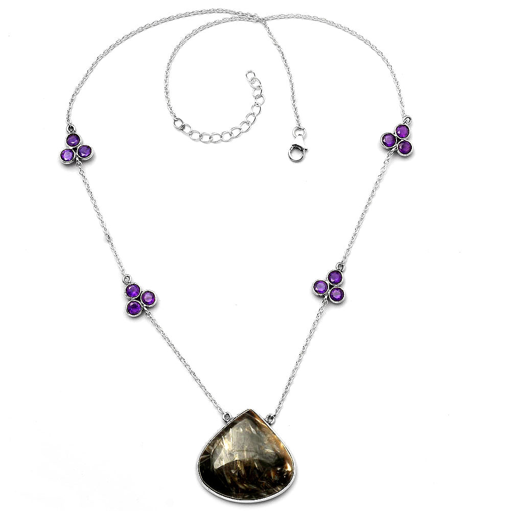 Natural Bat Cave Jasper & Amethyst Necklace N-1004 SDN1723