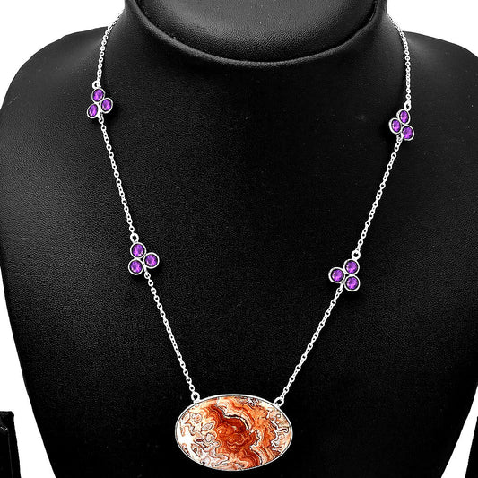 Rosetta Picture Jasper & Amethyst Necklace N-1004 SDN1729
