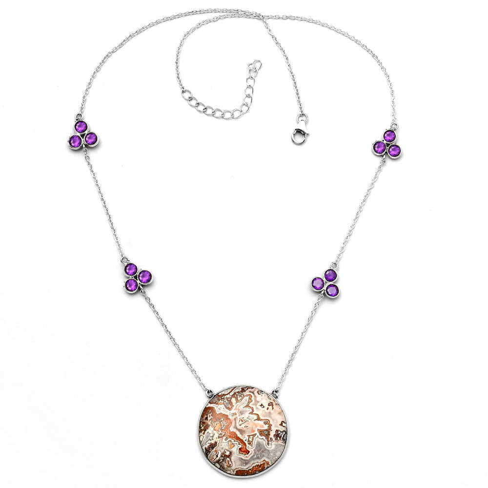 Rosetta Picture Jasper & Amethyst Necklace N-1004 SDN1732