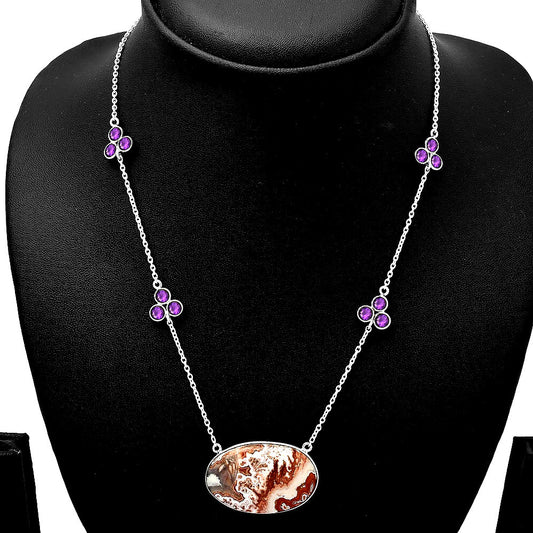 Rosetta Picture Jasper & Amethyst Necklace N-1004 SDN1733
