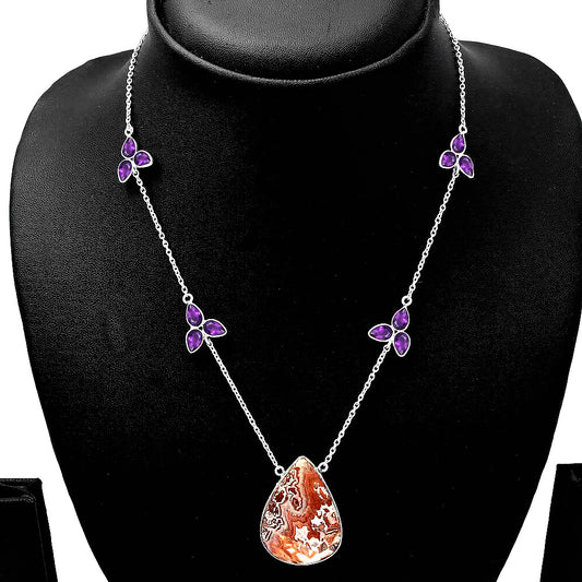 Rosetta Picture Jasper & Amethyst Necklace N-1004 SDN1766