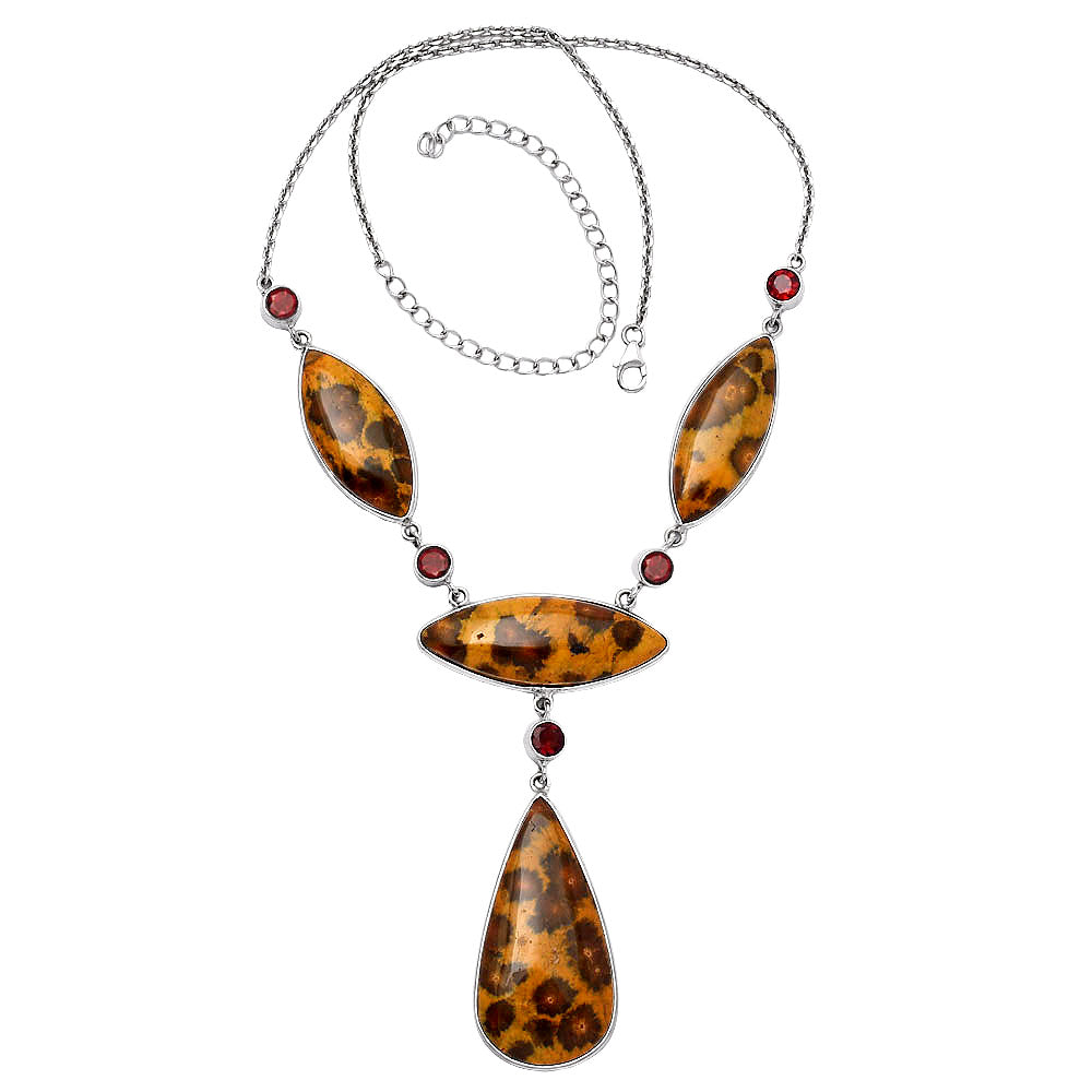 Natural Ocean Jasper & Garnet Necklace N-1023 SDN1825