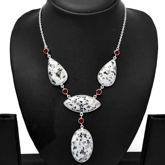 Natural Sesame Jasper & Garnet Necklace N-1023 SDN1837