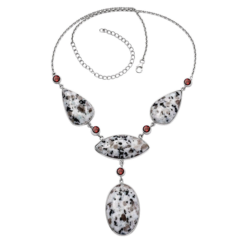 Natural Sesame Jasper & Garnet Necklace N-1023 SDN1837