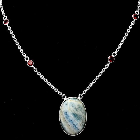 Blue Scheelite - Turkey & Garnet Necklace N-1012 SDN1891