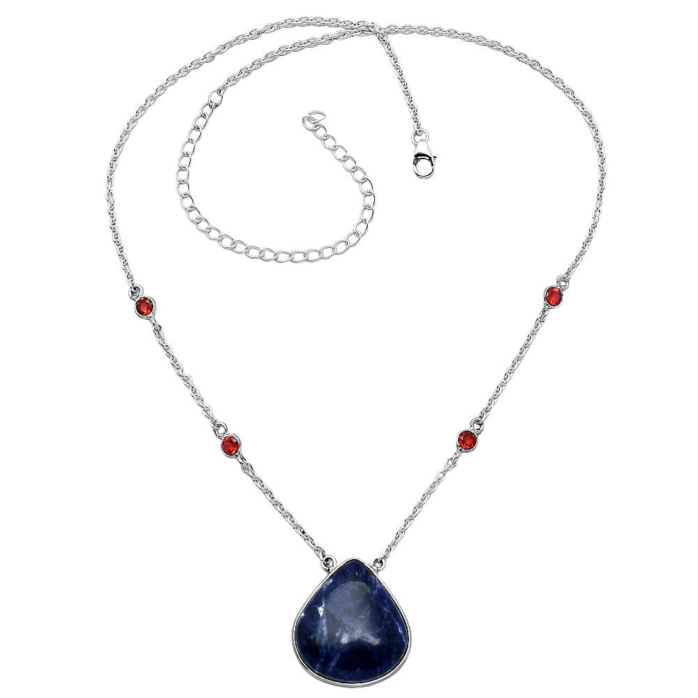 Natural Sodalite & Garnet Necklace N-1012 SDN1897