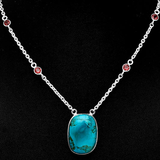 Royston Ribbon Turquoise & Garnet Necklace N-1012 SDN1898