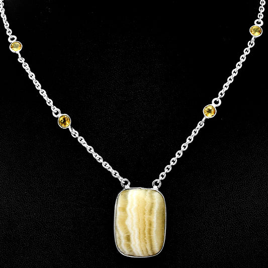 Natural Yellow Aragonite & Citrine Necklace N-1012 SDN1922