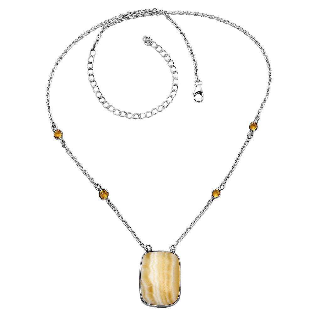Natural Yellow Aragonite & Citrine Necklace N-1012 SDN1922