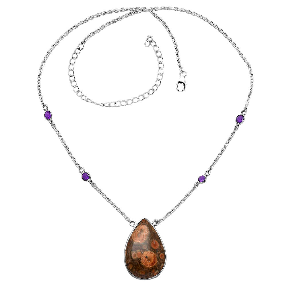 Natural Poppy Jasper & Amethyst Necklace N-1012 SDN1928