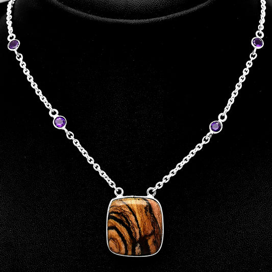 Natural Outback Jasper & Amethyst Necklace N-1012 SDN1933
