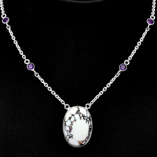 Natural Wild Horse Jasper & Amethyst Necklace N-1012 SDN1940