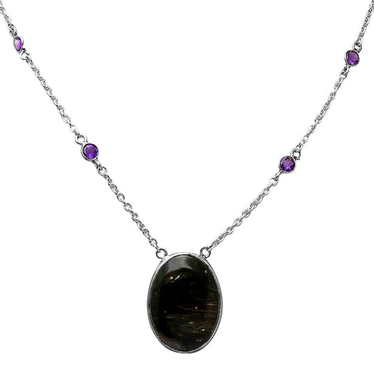 Natural Bat Cave Jasper & Amethyst Necklace N-1012 SDN1941