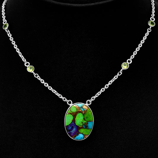 Multi Copper Turquoise & Peridot Necklace N-1012 SDN1943
