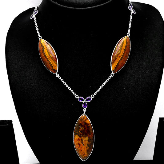 Rare Cady Mountain Agate & Amethyst Necklace N-1021 SDN1980
