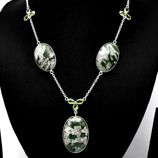 Natural Peace Jade & Peridot Necklace N-1021 SDN1983