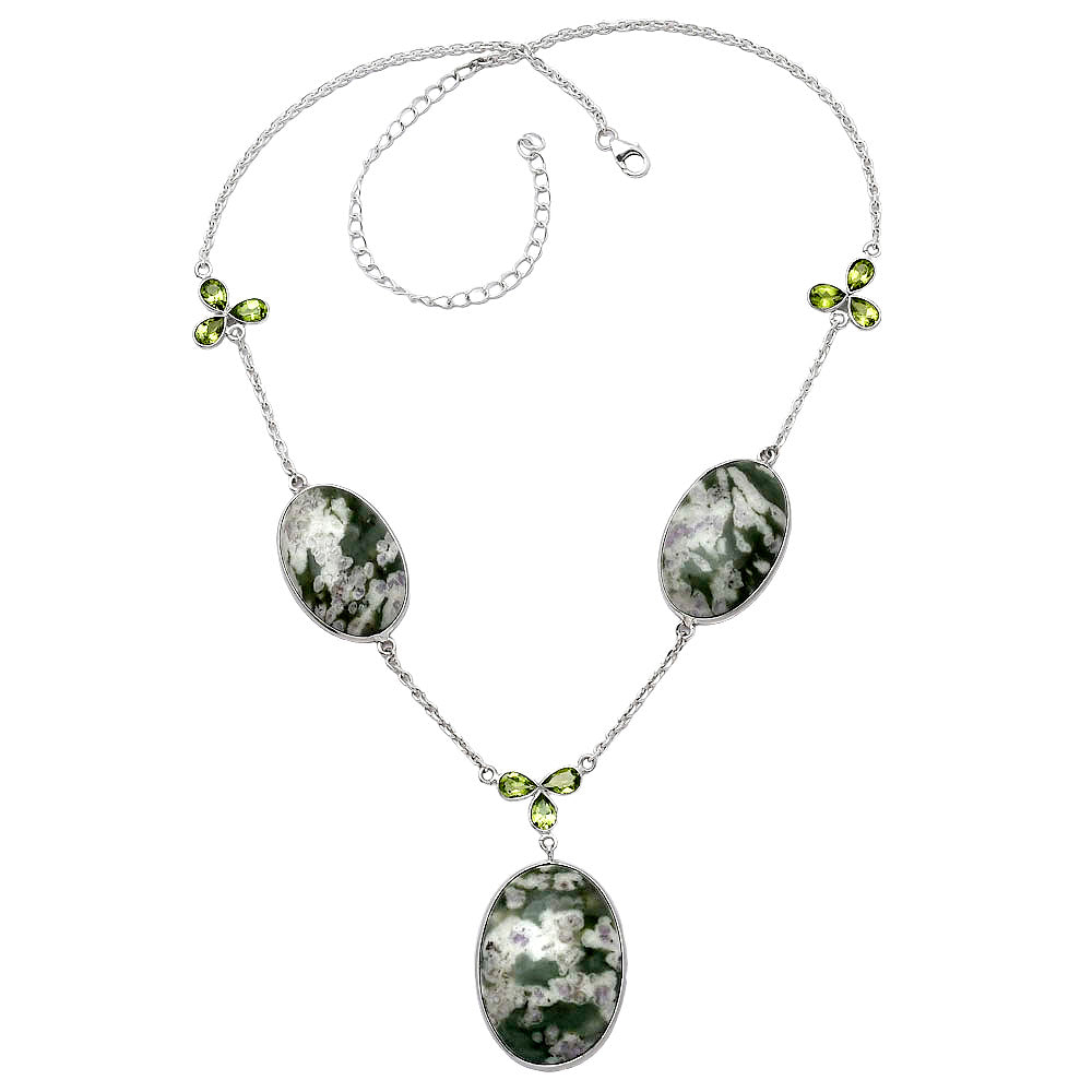 Natural Peace Jade & Peridot Necklace N-1021 SDN1983