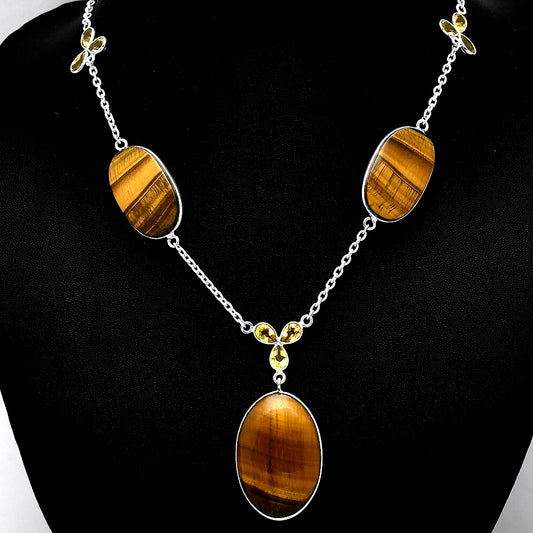 Natural Tiger Eye - Africa & Citrine Necklace N-1021 SDN1984