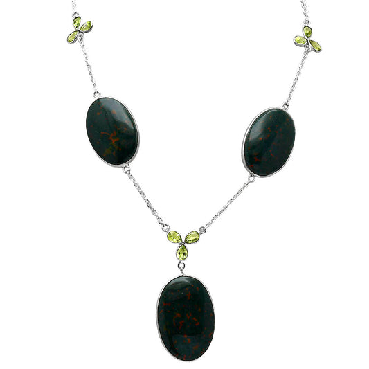 Blood Stone - India & Peridot Necklace N-1021 SDN1985
