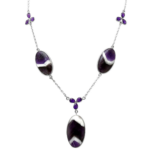 Natural Chevron Amethyst & Amethyst Necklace N-1021 SDN1995