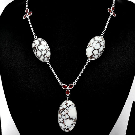Natural Wild Horse Jasper & Garnet Necklace N-1021 SDN1996