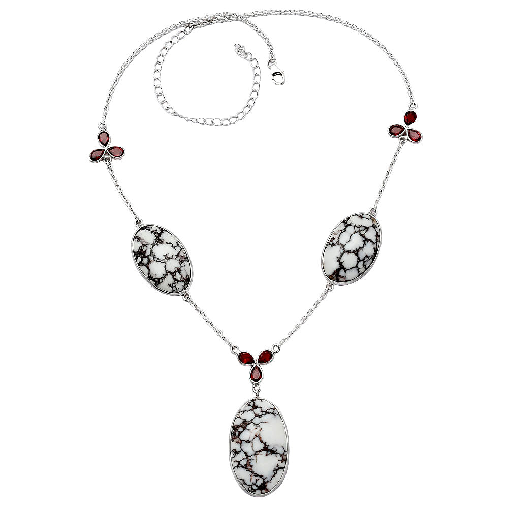 Natural Wild Horse Jasper & Garnet Necklace N-1021 SDN1996