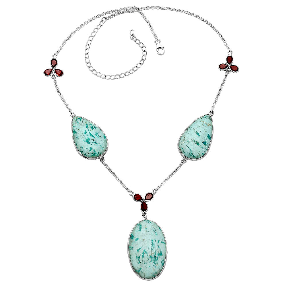 Royston Ribbon Turquoise & Garnet Necklace N-1021 SDN1999