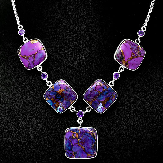 Copper Purple Turquoise & Amethyst Necklace N-1022 SDN2003
