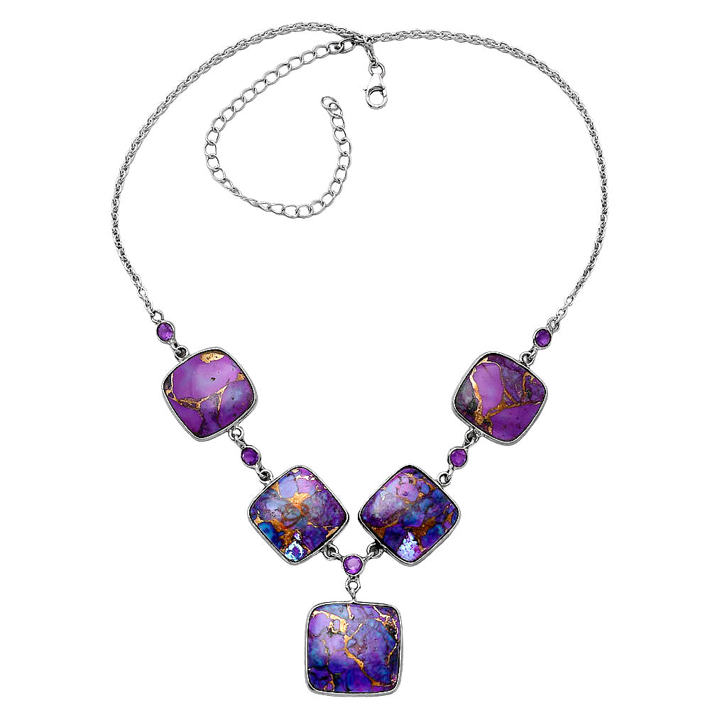 Copper Purple Turquoise & Amethyst Necklace N-1022 SDN2003