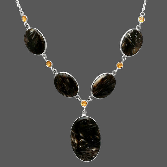 Natural Bat Cave Jasper & Citrine Necklace N-1022 SDN2043