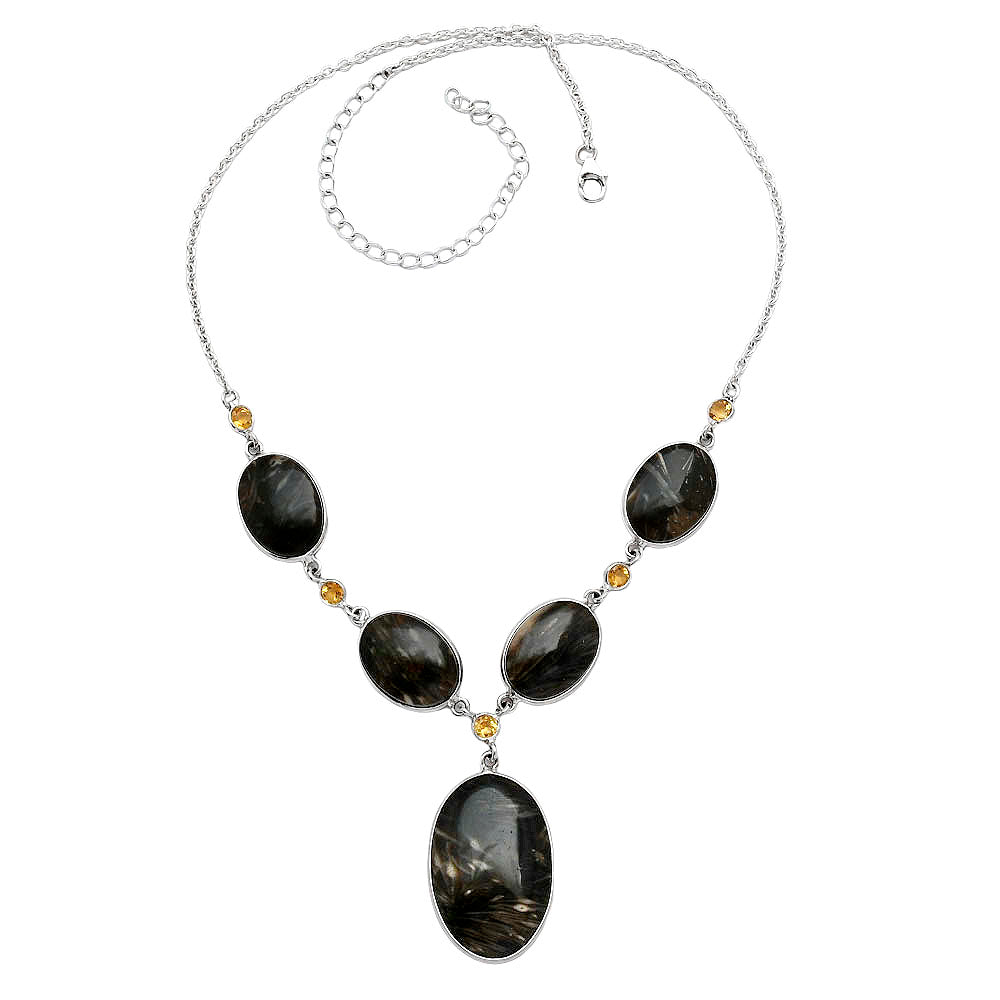 Natural Bat Cave Jasper & Citrine Necklace N-1022 SDN2043