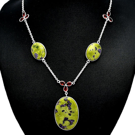 Natural Stichtite & Garnet Necklace N-1021 SDN2048