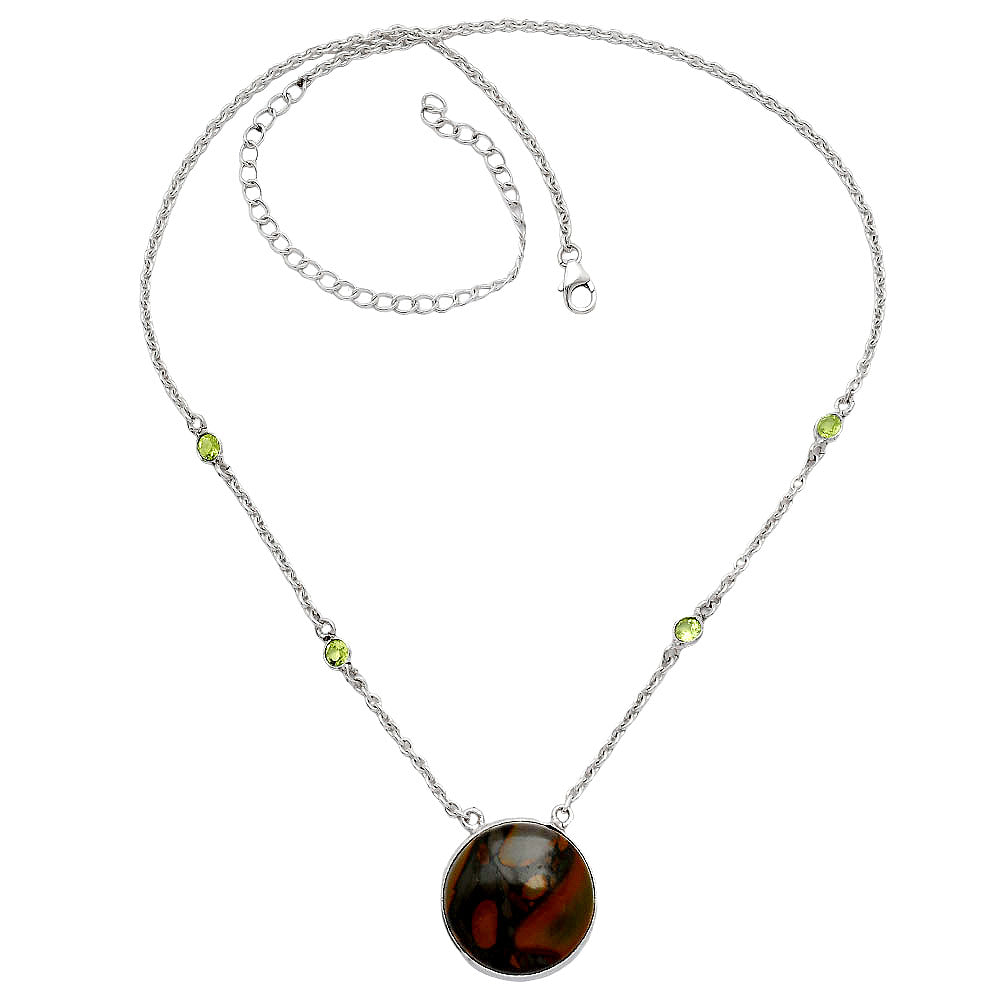 Natural Fruit Jasper & Peridot Necklace N-1012 SDN2059