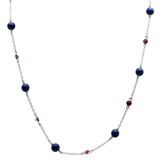 Lapis Lazuli and Garnet Necklace N-1029 SDN2063