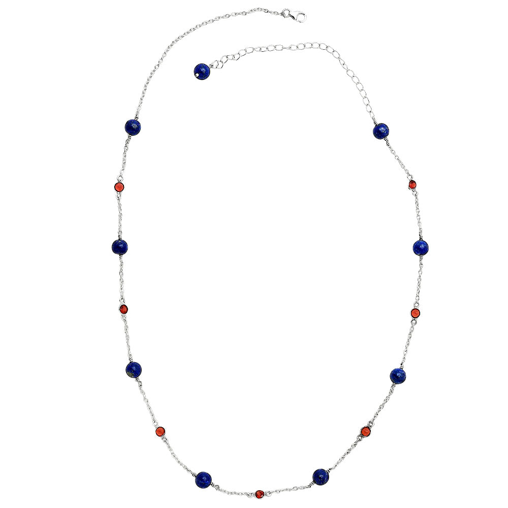 Lapis Lazuli and Garnet Necklace N-1029 SDN2063