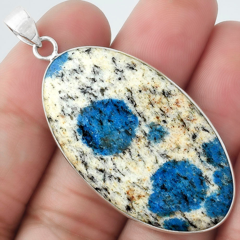 Natural K2 Blue - Azurite In Quartz Pendant P-1001 SDP100319