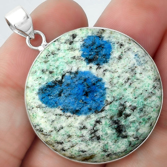 Natural K2 Blue - Azurite In Quartz Pendant P-1001 SDP100547