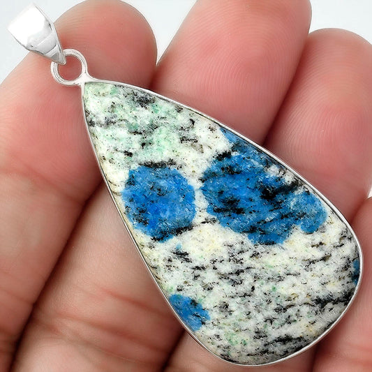 Natural K2 Blue - Azurite In Quartz Pendant P-1001 SDP100548