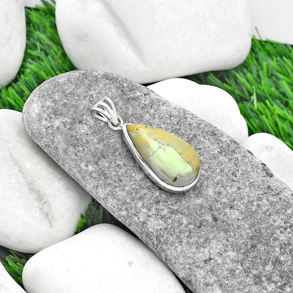 Natural Lemon Chrysocolla - Brazil Pendant P-1002 SDP102267