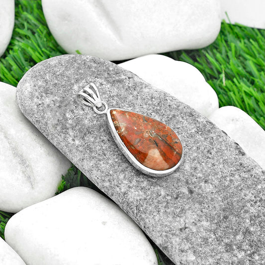 Natural Red Brecciated Jasper Pendant P-1002 SDP102339