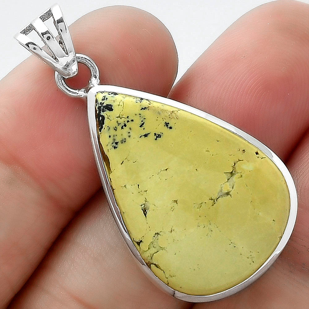Natural Lemon Chrysocolla - Brazil Pendant P-1002 SDP102370