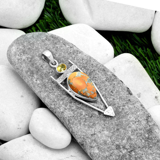 Maligano Jasper - Indonesia & Citrine Pendant P-1360 SDP102571