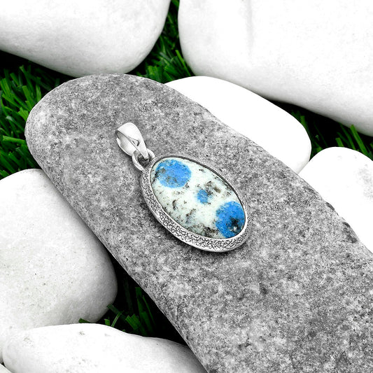 Natural K2 Blue - Azurite In Quartz Pendant P-1538 SDP103120