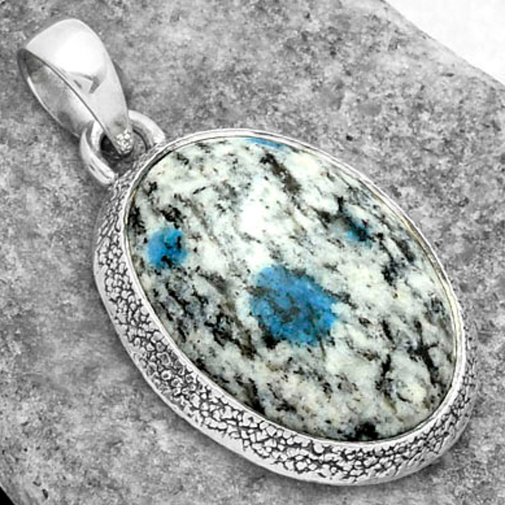 Natural K2 Blue - Azurite In Quartz Pendant P-1538 SDP103128