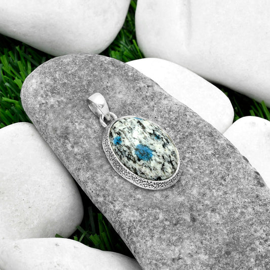 Natural K2 Blue - Azurite In Quartz Pendant P-1538 SDP103128