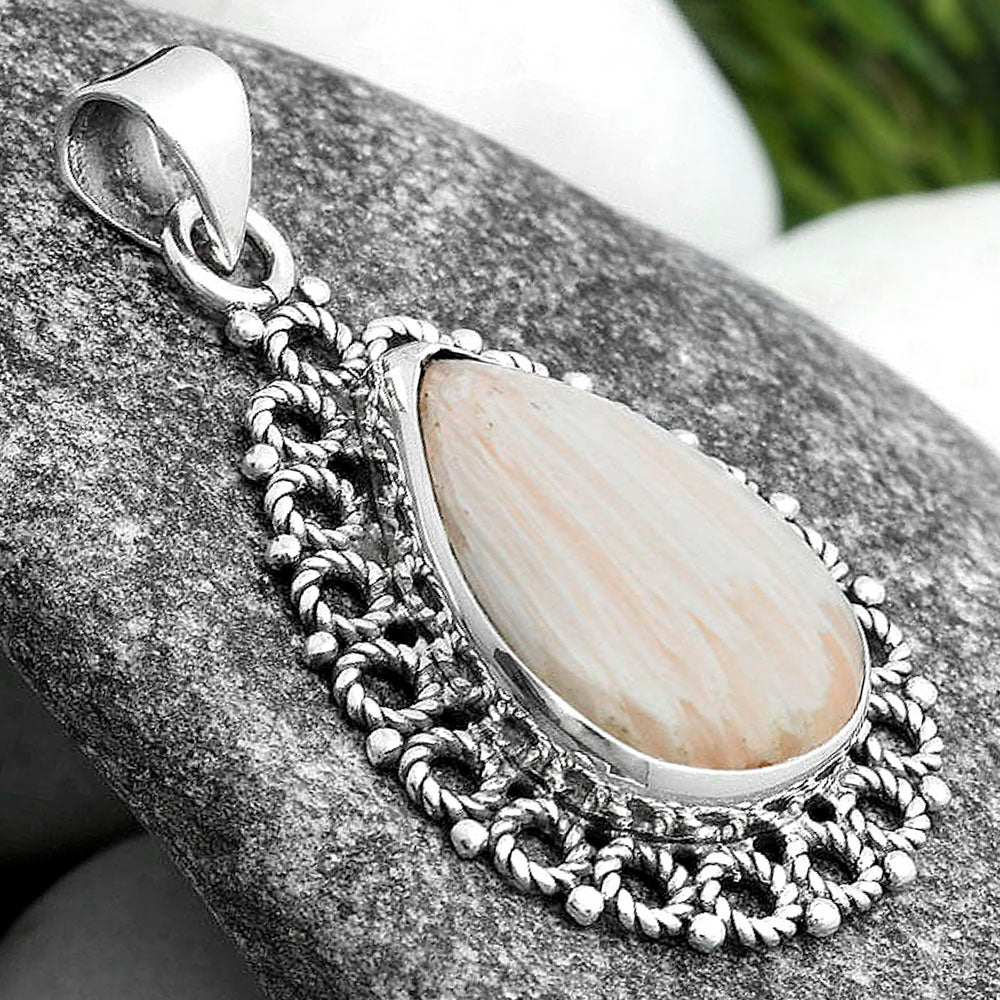 Natural Orange Scolecite - India Pendant P-1009 SDP103273