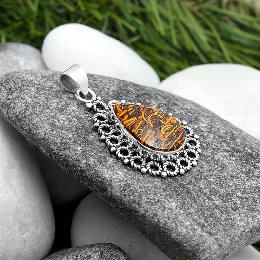 Natural Coquina Fossil Jasper - India Pendant P-1009 SDP103281