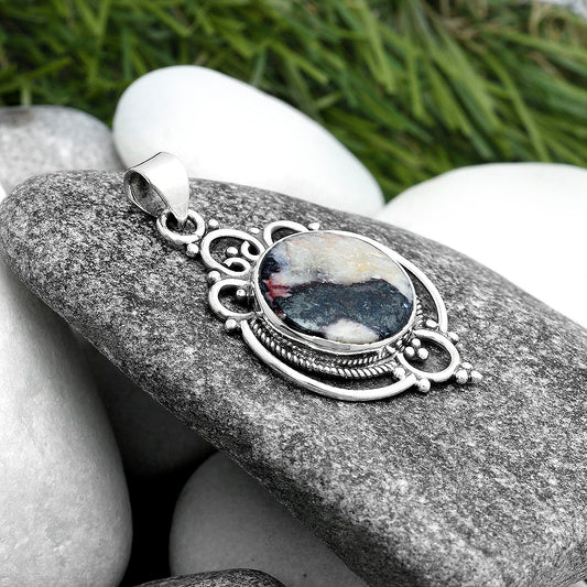 Natural Indian Blanket Jasper Pendant P-1569 SDP103297