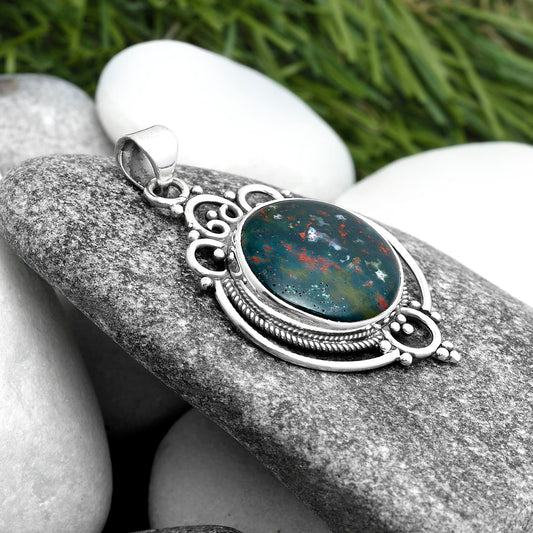 Natural Blood Stone - India Pendant P-1569 SDP103319