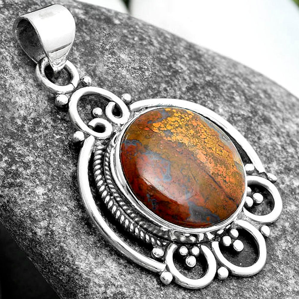 Natural Red Moss Agate Pendant P-1569 SDP103515